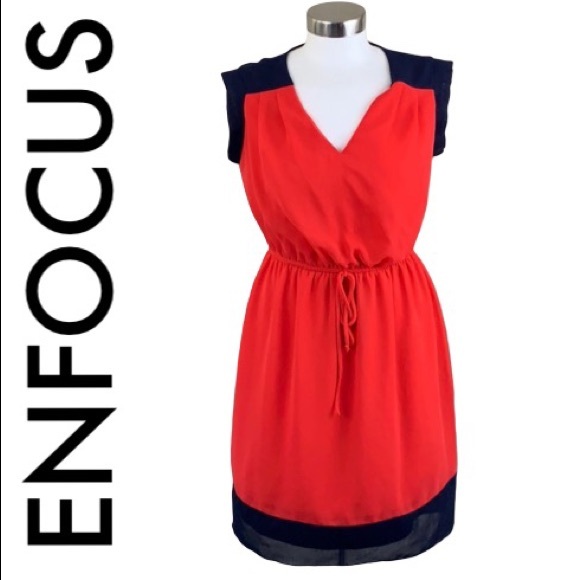 Enfocus Studio Dresses & Skirts - ENFOCUS STUDIO RED BLUE DRESS SIZE 6